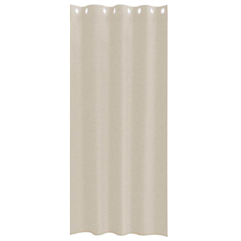 Voile Gardin 2 stk. Sandfarvet 245 x 140 cm Polyester