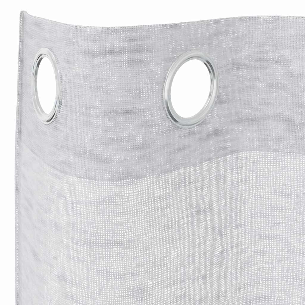 Voile Gardin 2 stk. Lysegrå 140 x 140 cm Polyester
