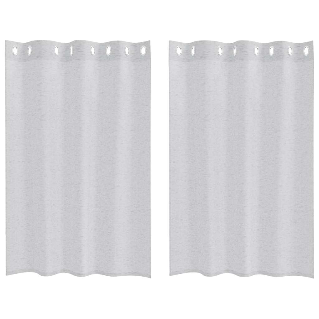 Voile Gardin 2 stk. Lysegrå 140 x 140 cm Polyester