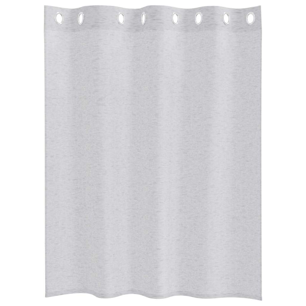 Voile Gardin 2 stk. Lysegrå 140 x 140 cm Polyester