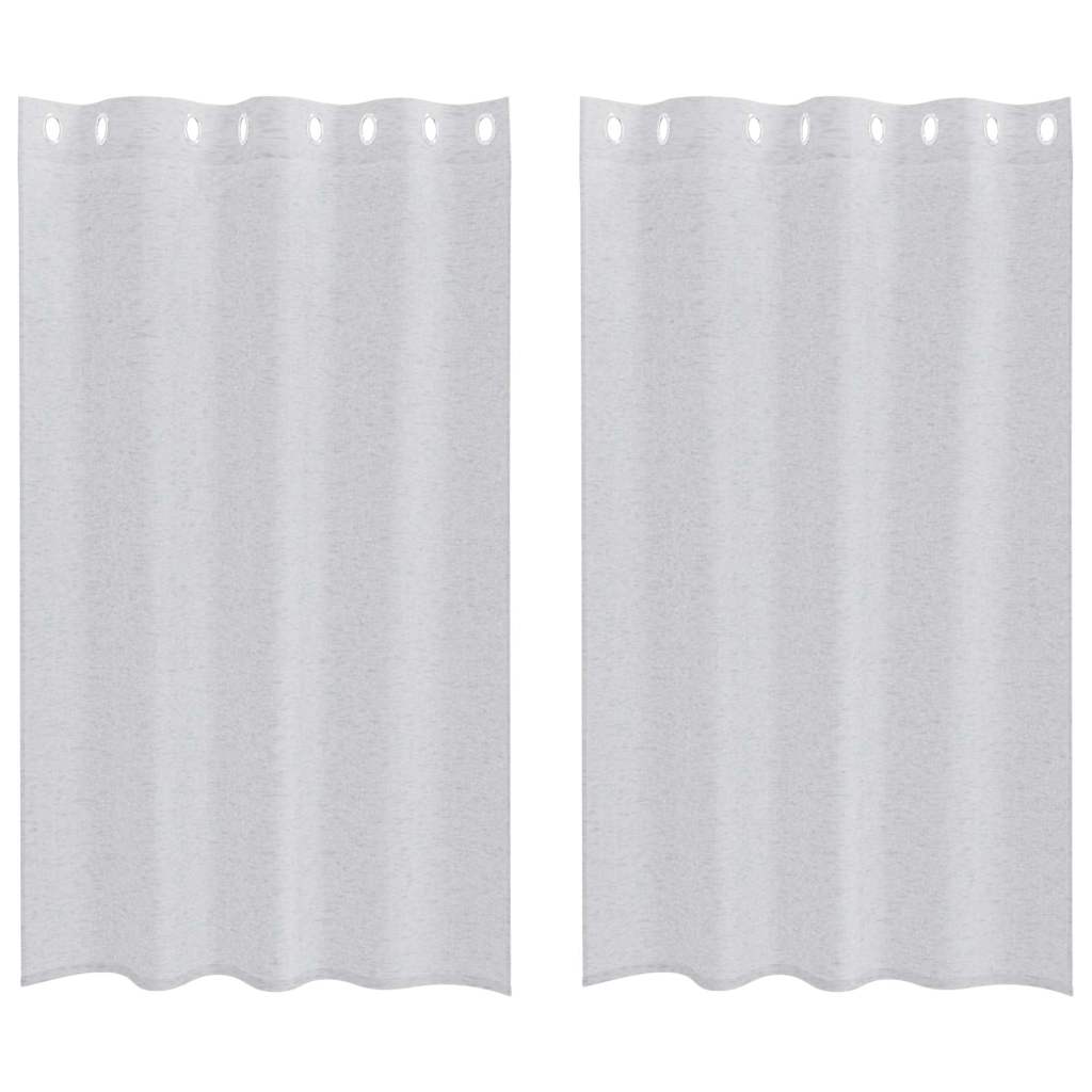 Voile Gardin 2 stk. Lysegrå 175 x 140 cm Polyester