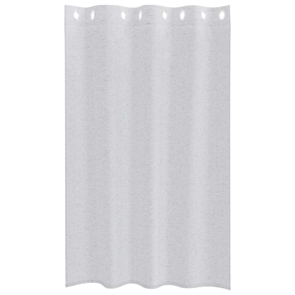Voile Gardin 2 stk. Lysegrå 175 x 140 cm Polyester