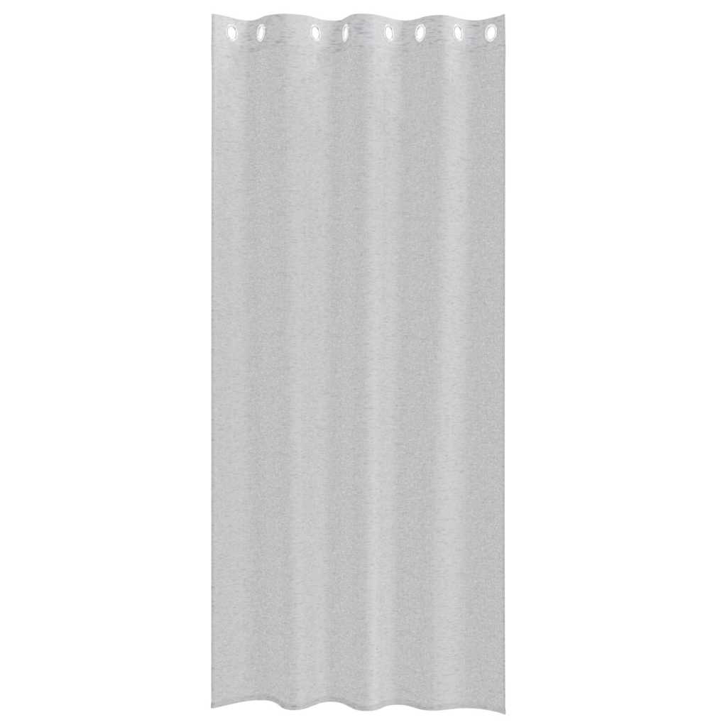 Voile Gardin 2 stk. Lysegrå 225 x 140 cm Polyester