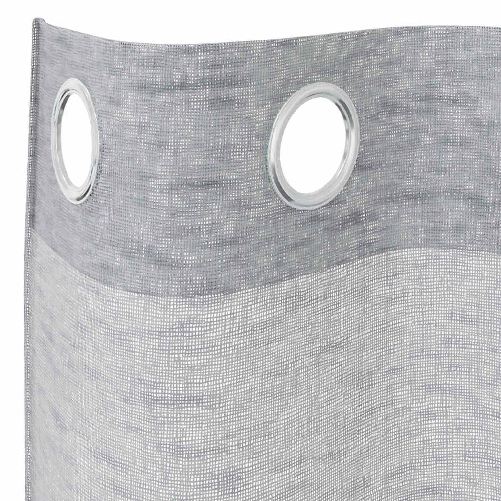 Voile Gardin 2 stk. Mørkegrå 175 x 140 cm Polyester