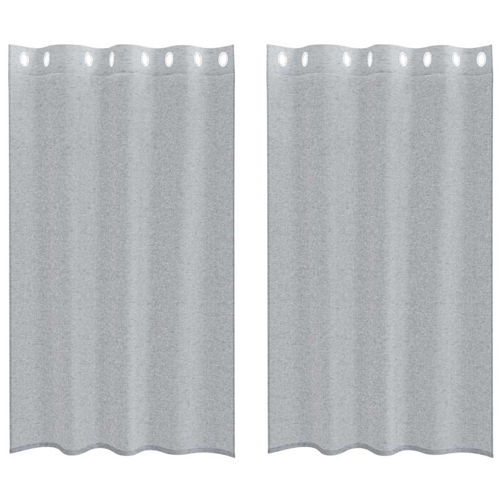 Voile Gardin 2 stk. Mørkegrå 175 x 140 cm Polyester