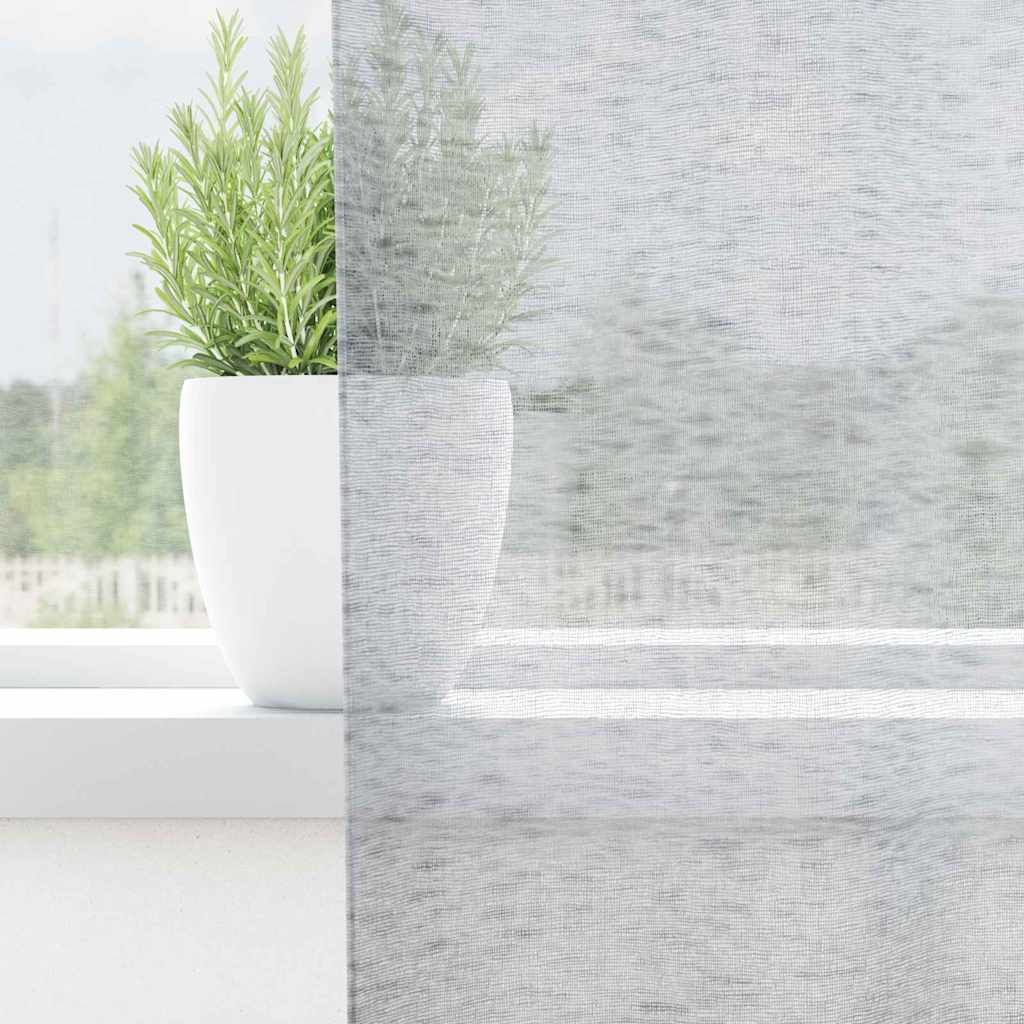 Voile Gardin 2 stk. Mørkegrå 245 x 140 cm Polyester