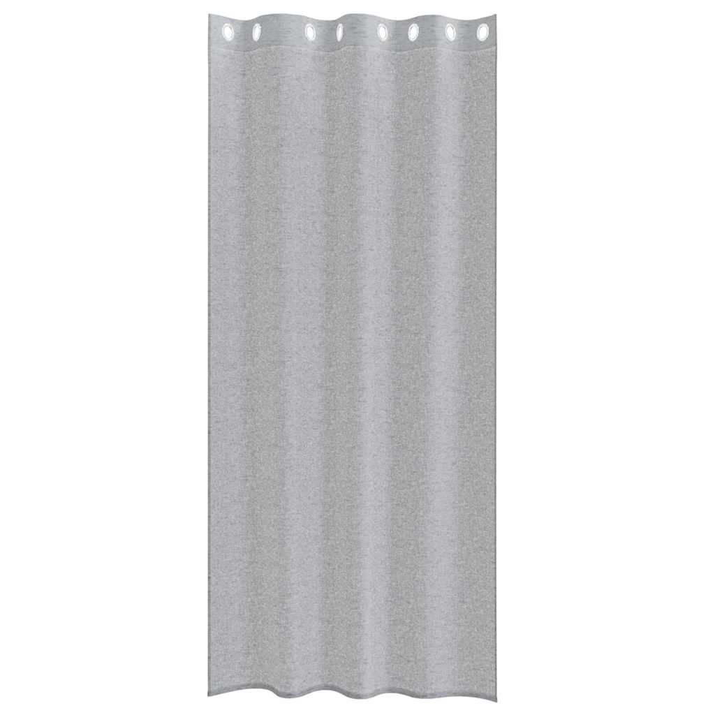 Voile Gardin 2 stk. Mørkegrå 245 x 140 cm Polyester