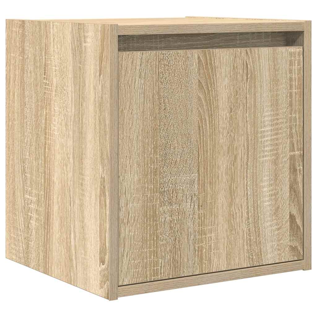 væghængt sengebord 38x34x40 cm sonoma-eg
