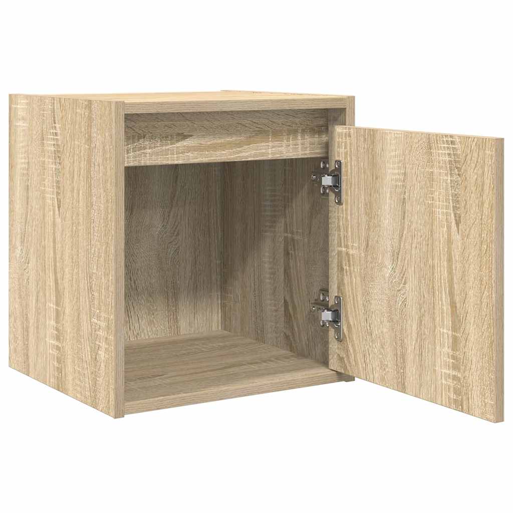 væghængt sengebord 38x34x40 cm sonoma-eg