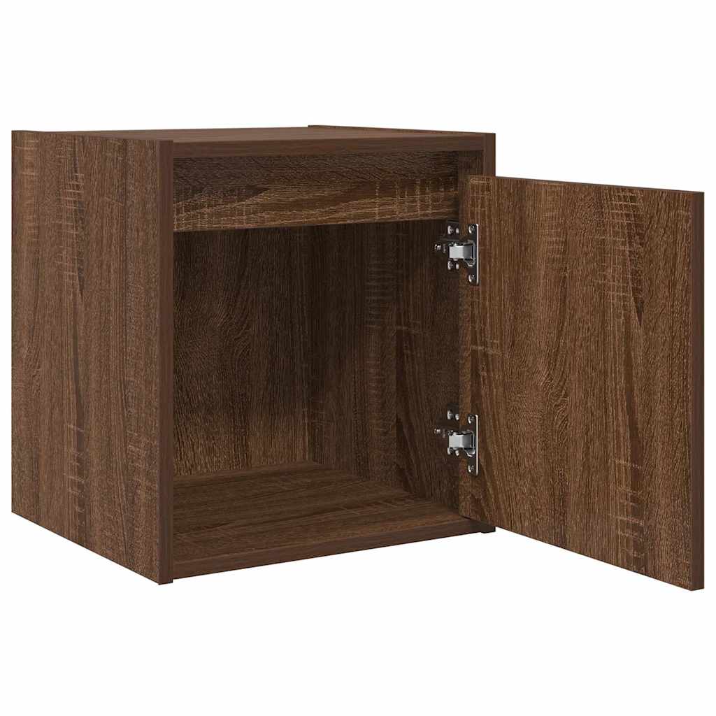 væghængte sengeborde 2 stk. 38x34x40 cm brun egetræsfarve