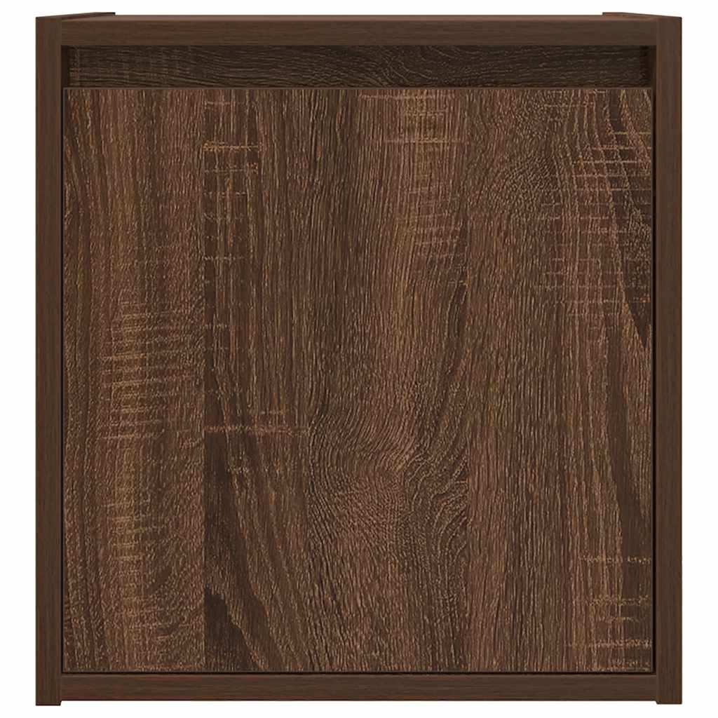 væghængte sengeborde 2 stk. 38x34x40 cm brun egetræsfarve