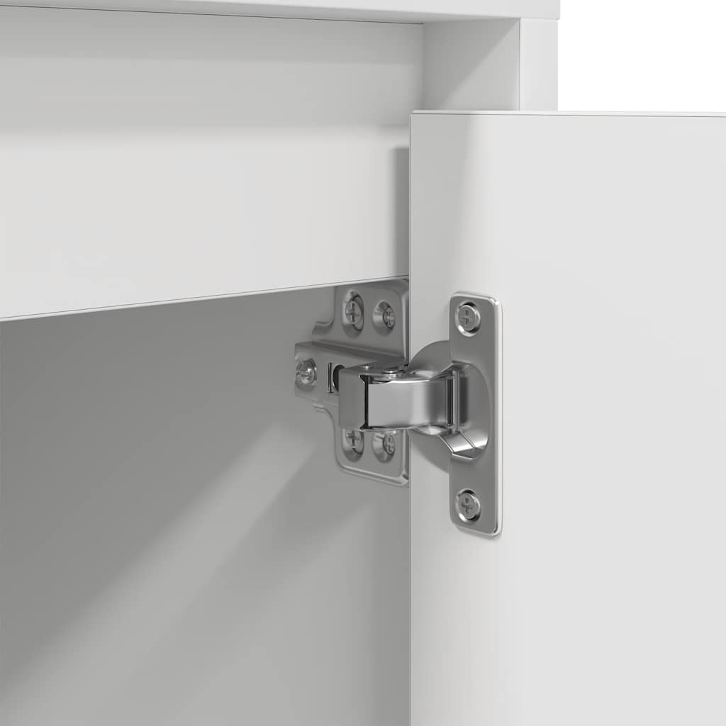 Sengeskab med LED-lys Hvid 38x34x50 cm