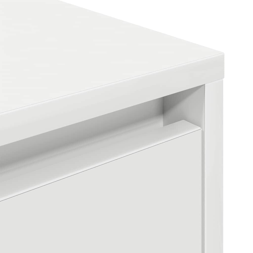 Sengeskab med LED-lys Hvid 38x34x50 cm