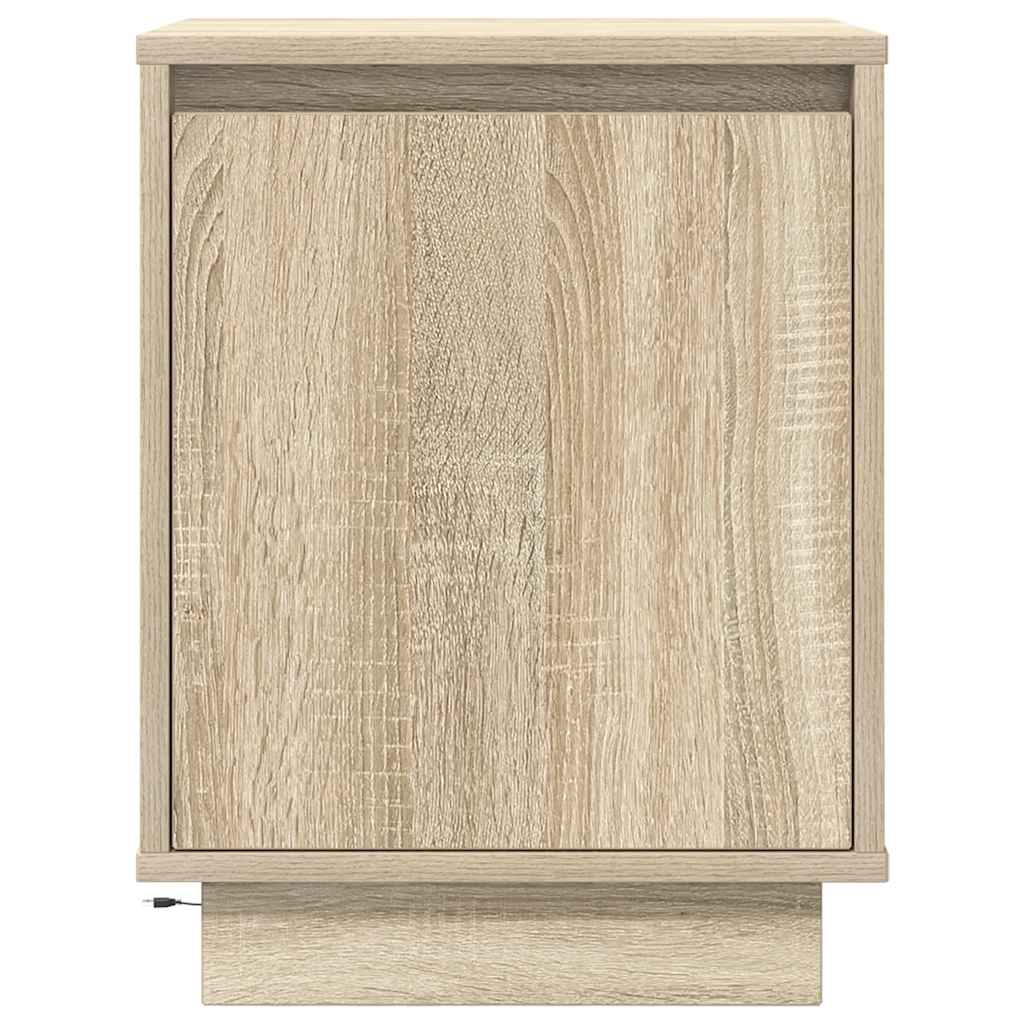 Sengeskab med LED-lys Sonoma Eg 38x34x50 cm