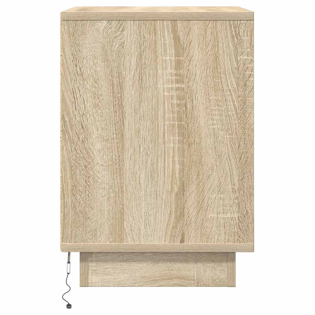 Sengeskab med LED-lys Sonoma Eg 38x34x50 cm
