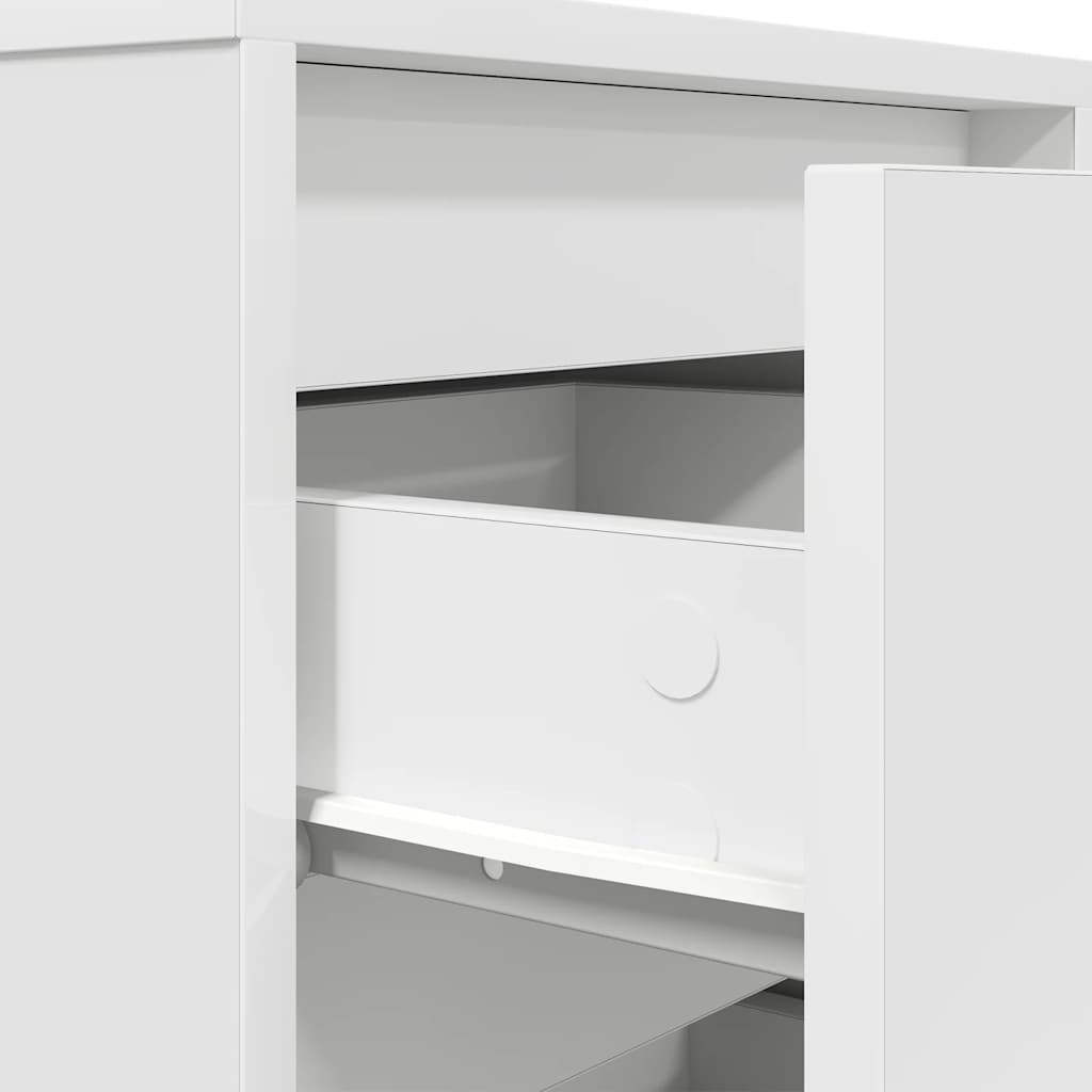 Sengeskab med LED-lys Hvid 38x34x50 cm