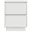 sengeskabe 2 stk. med LED-lys 38x34x50 cm hvid