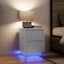 sengeskabe 2 stk. med LED-lys 38x34x50 cm hvid