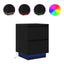Sengeskab med LED-lys Sort 38x34x50 cm