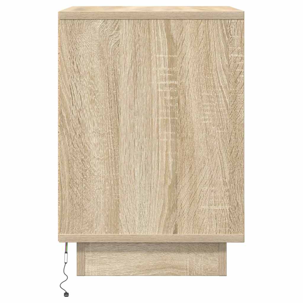 Sengeskab med LED-lys Sonoma Eg 38x34x50 cm