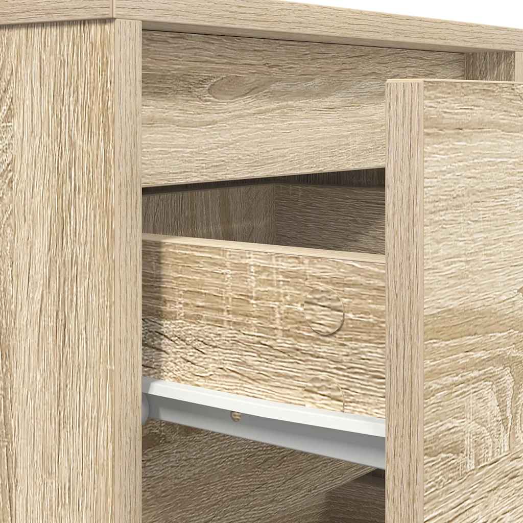 Sengeskab med LED-lys Sonoma Eg 38x34x50 cm