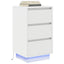 sengeskab med LED-lys 38x34x65 cm hvid