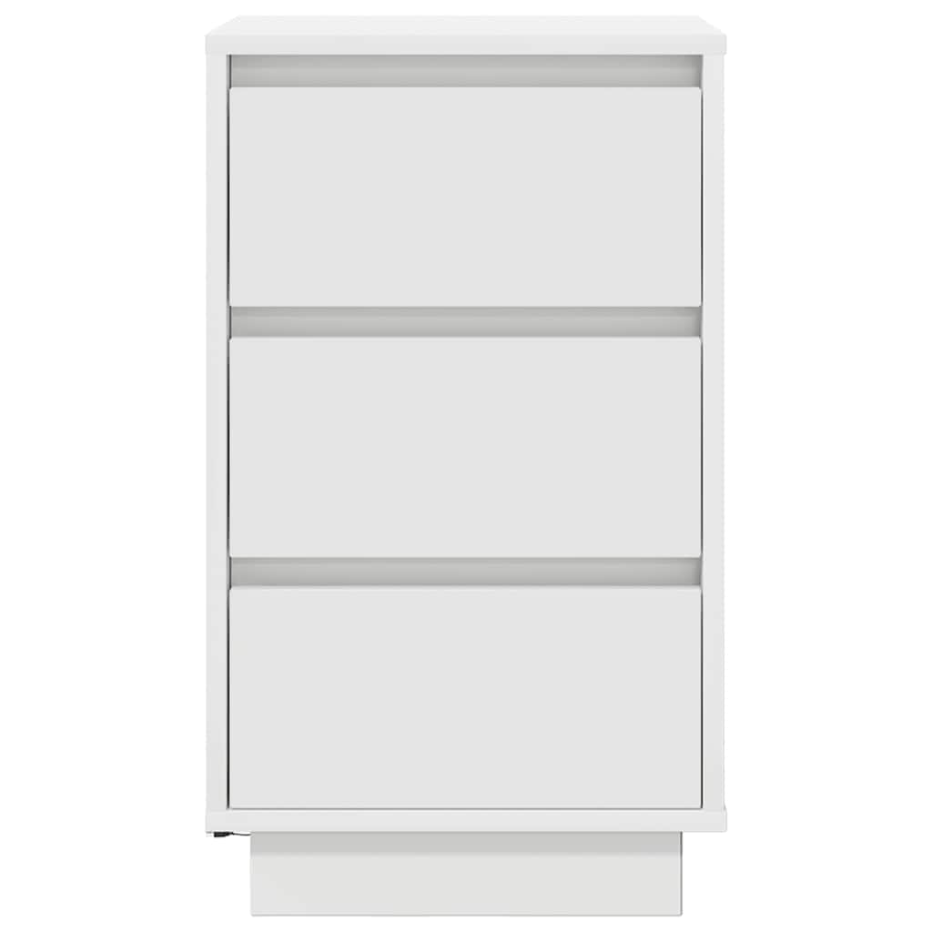 sengeskab med LED-lys 38x34x65 cm hvid