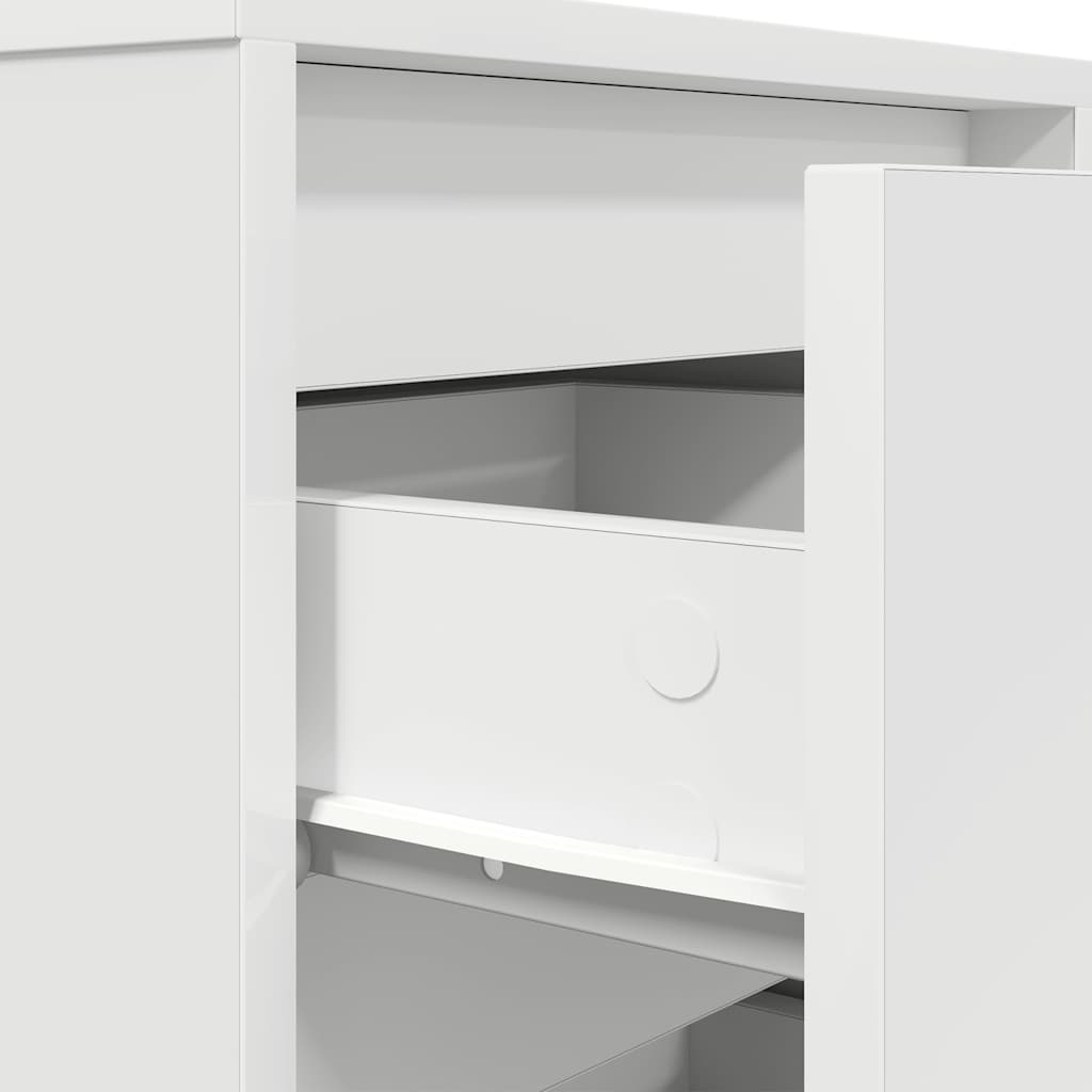 sengeskab med LED-lys 38x34x65 cm hvid