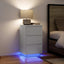 sengeskab med LED-lys 38x34x65 cm hvid