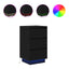 sengeborde med LED-lys 38x34x65 cm sort
