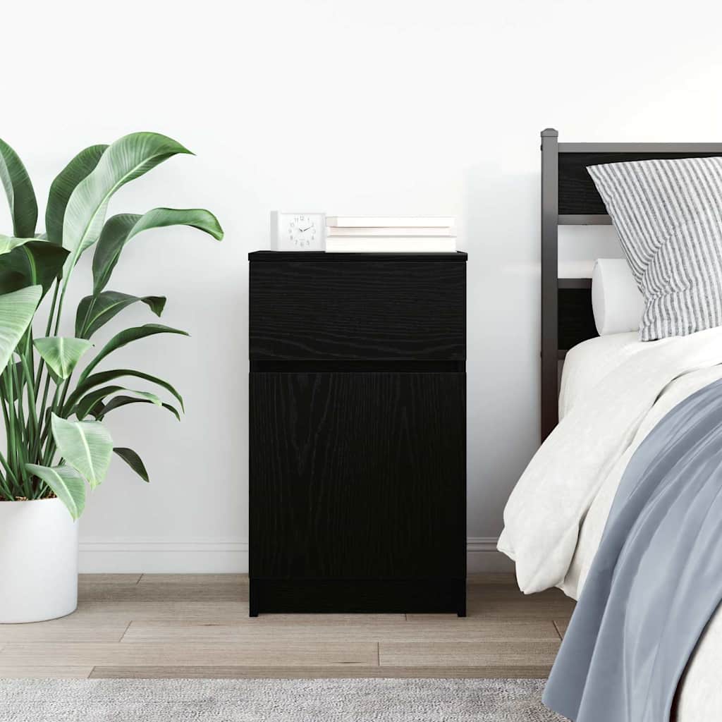 sengebord 39x35x65 cm konstrueret træ sort