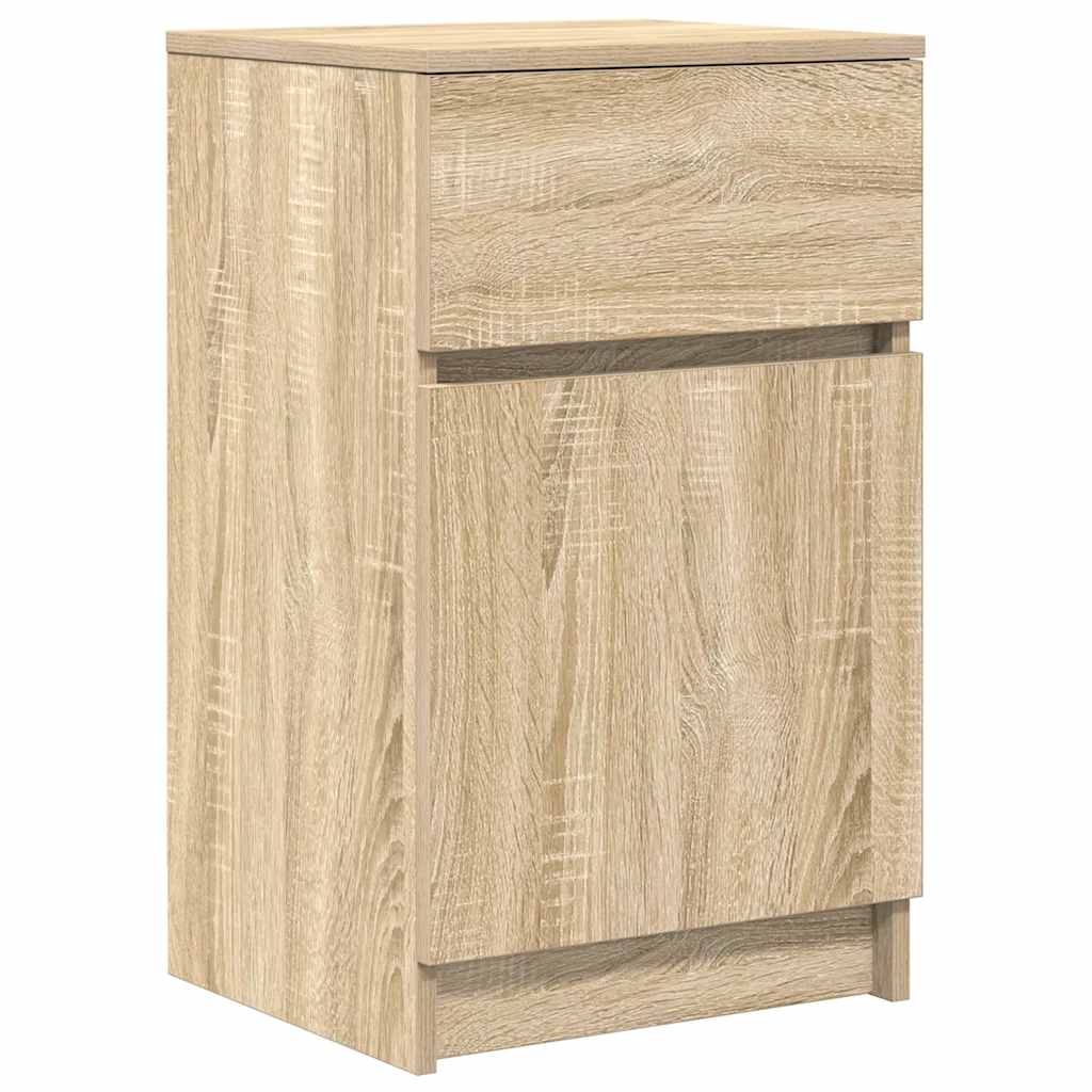 sengeborde 2 stk. 39x35x65 cm konstrueret træ sonoma-eg