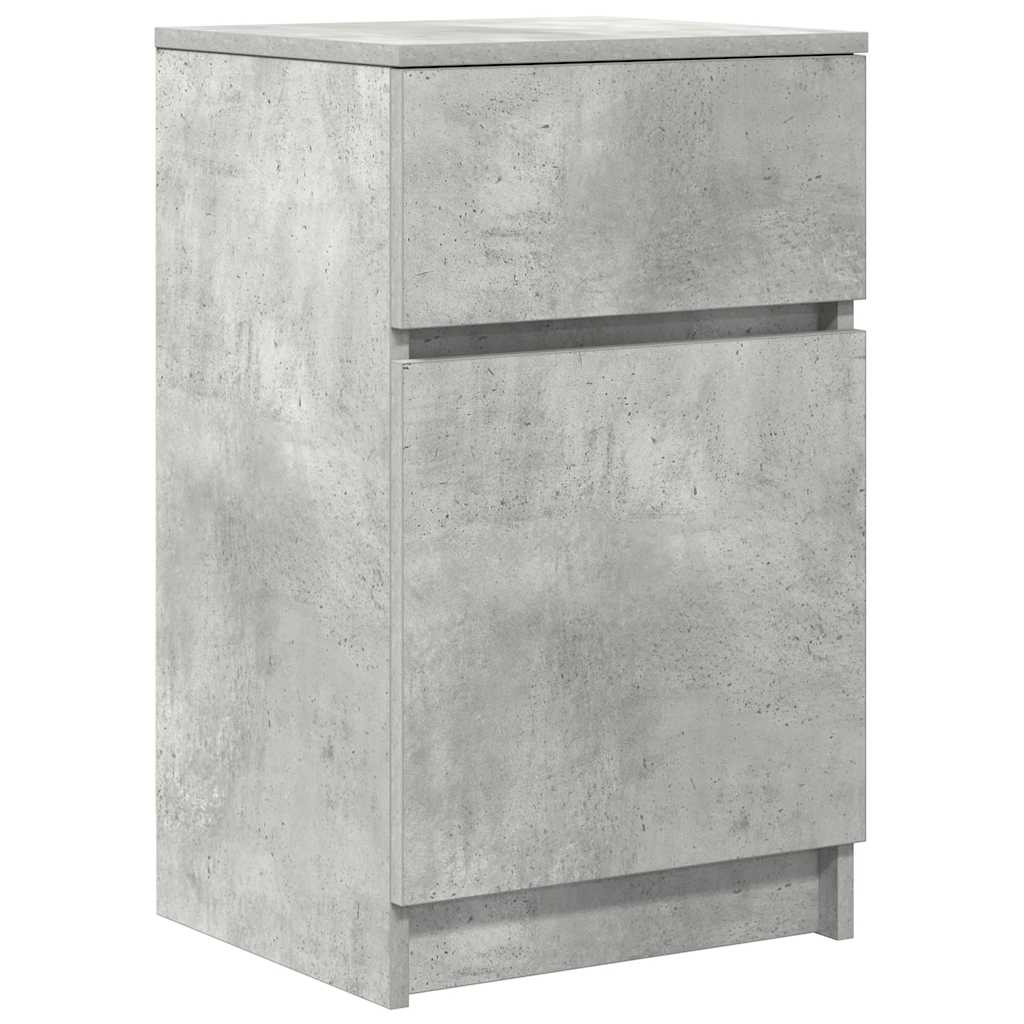 sengeborde 2 stk. 39x35x65 cm konstrueret træ betongrå