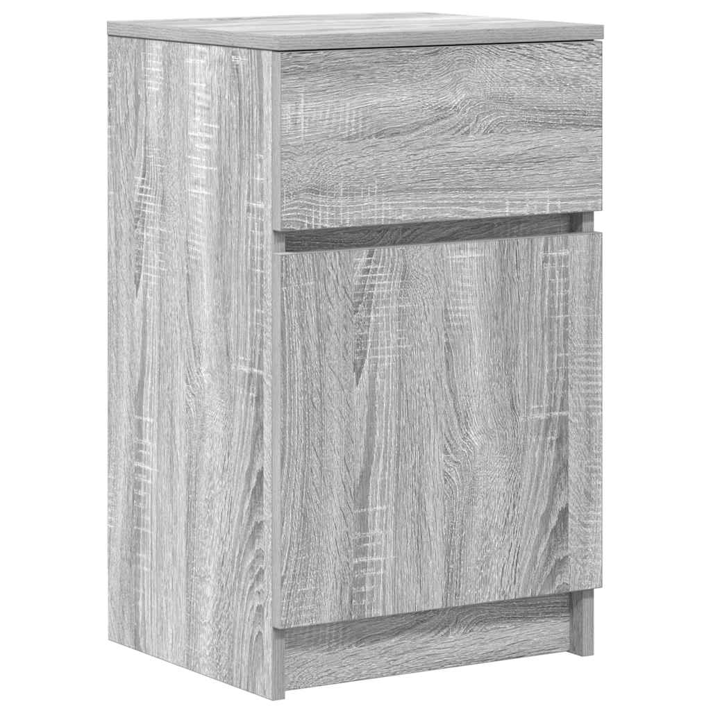 sengeborde 2 stk. 39x35x65 cm konstrueret træ grå sonoma-eg