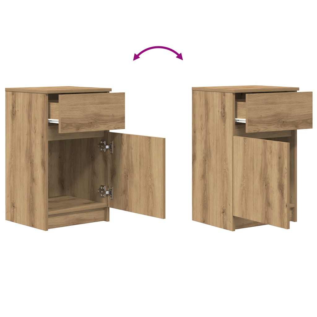 sengeborde 2 stk. 39x35x65 cm konstrueret træ kunsteg