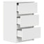 sengebord med 3 skuffer 39x35x65 cm hvid
