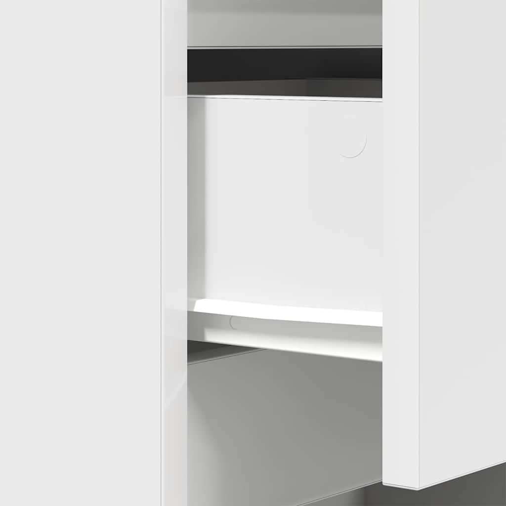sengebord med 3 skuffer 39x35x65 cm hvid