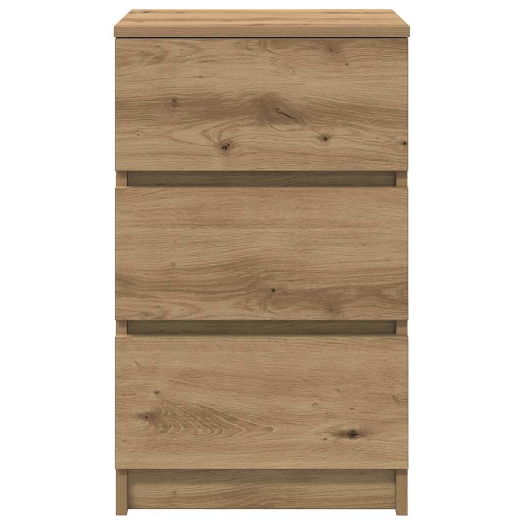 sengeborde med 3 skuffer 2 stk. 39x35x65 cm kunsteg
