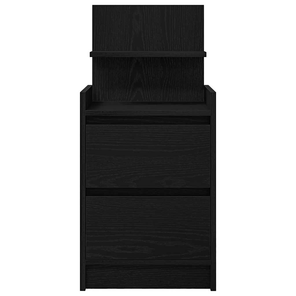 sengebord med 2 skuffer 38x34x80 cm sort