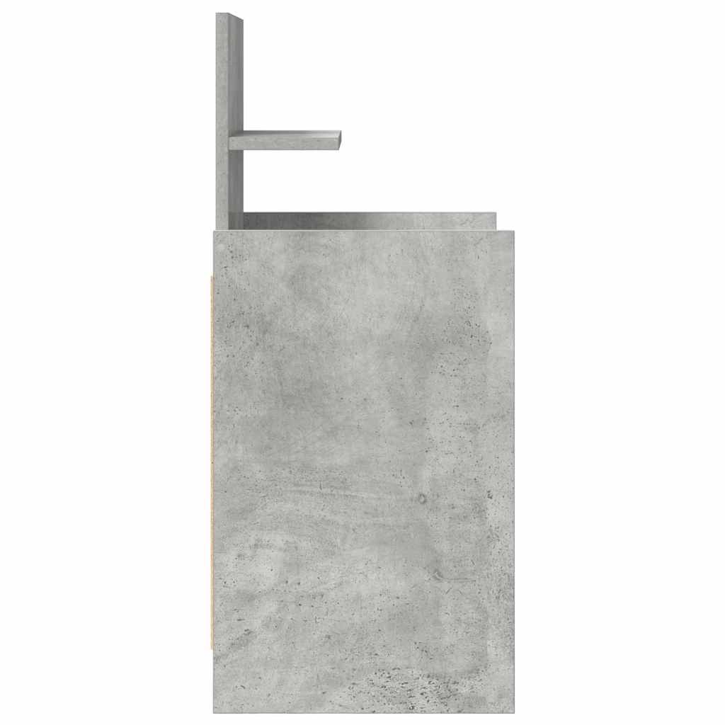 sengebord med 2 skuffer 38x34x80 cm betongrå