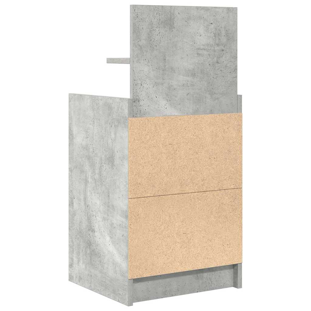 sengeborde med 2 skuffer 2 stk. 38x34x80 cm betongrå