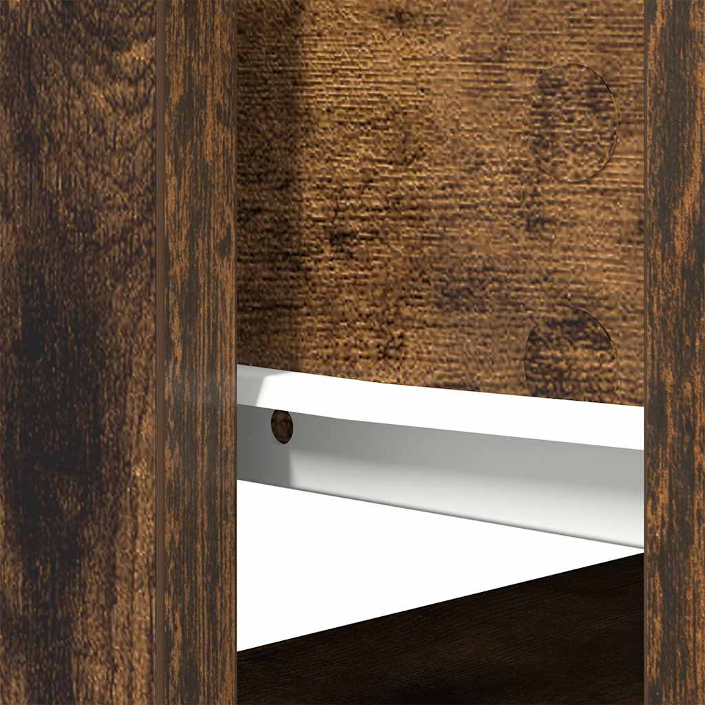 konsolbord med skuffer 85,5x38,5x74,5 cm røget egetræsfarve