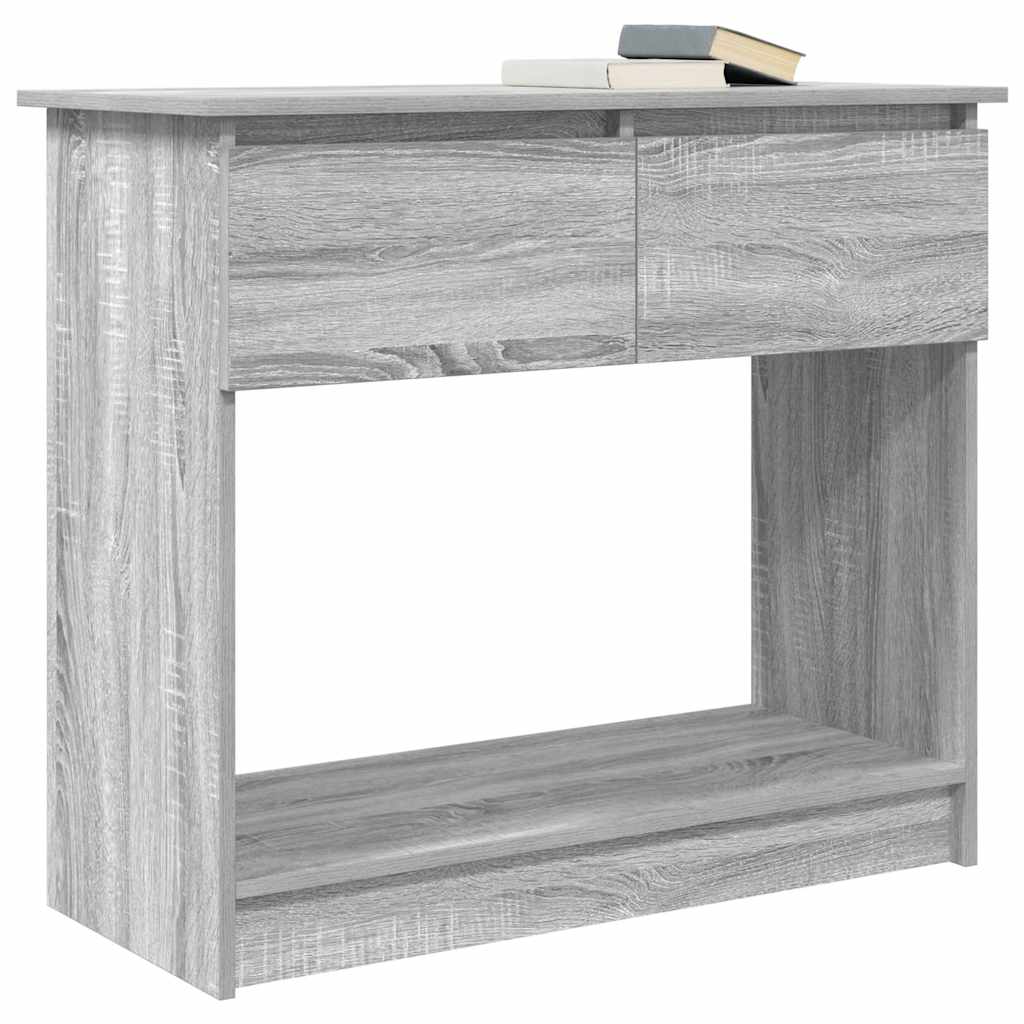 konsolbord med skuffer 85,5x38,5x74,5 cm grå sonoma-eg