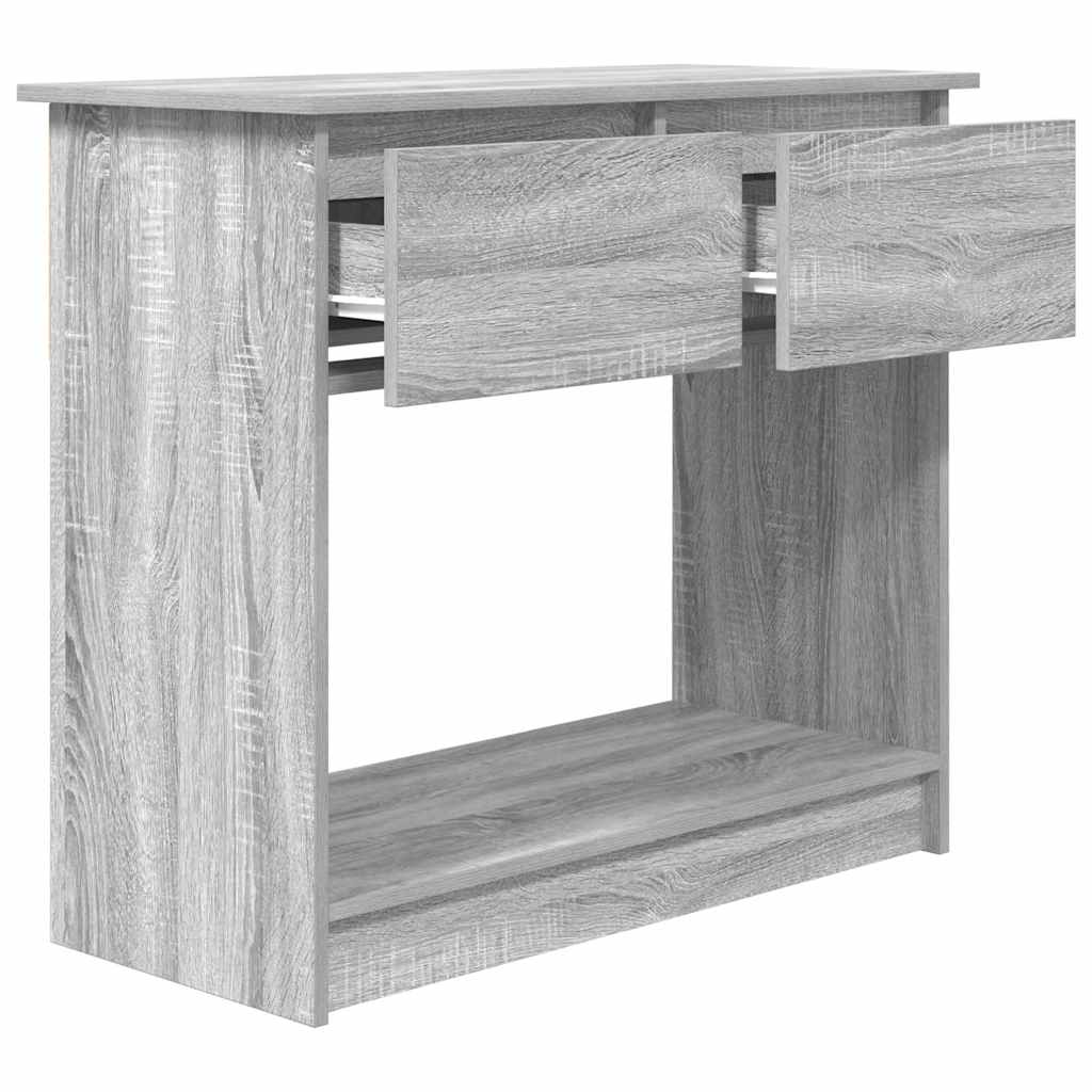 konsolbord med skuffer 85,5x38,5x74,5 cm grå sonoma-eg