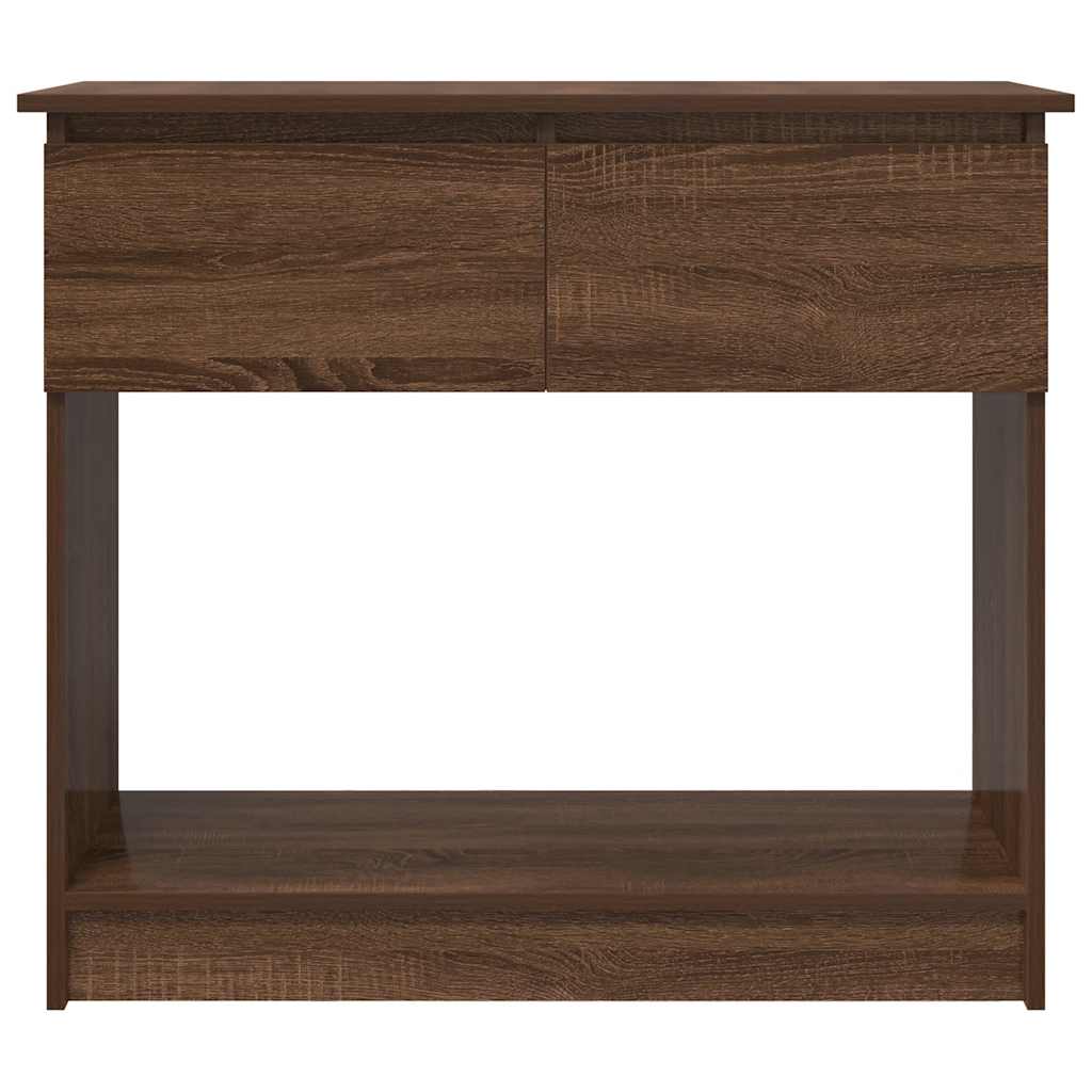 konsolbord med skuffer 85,5x38,5x74,5 cm brun egetræsfarve