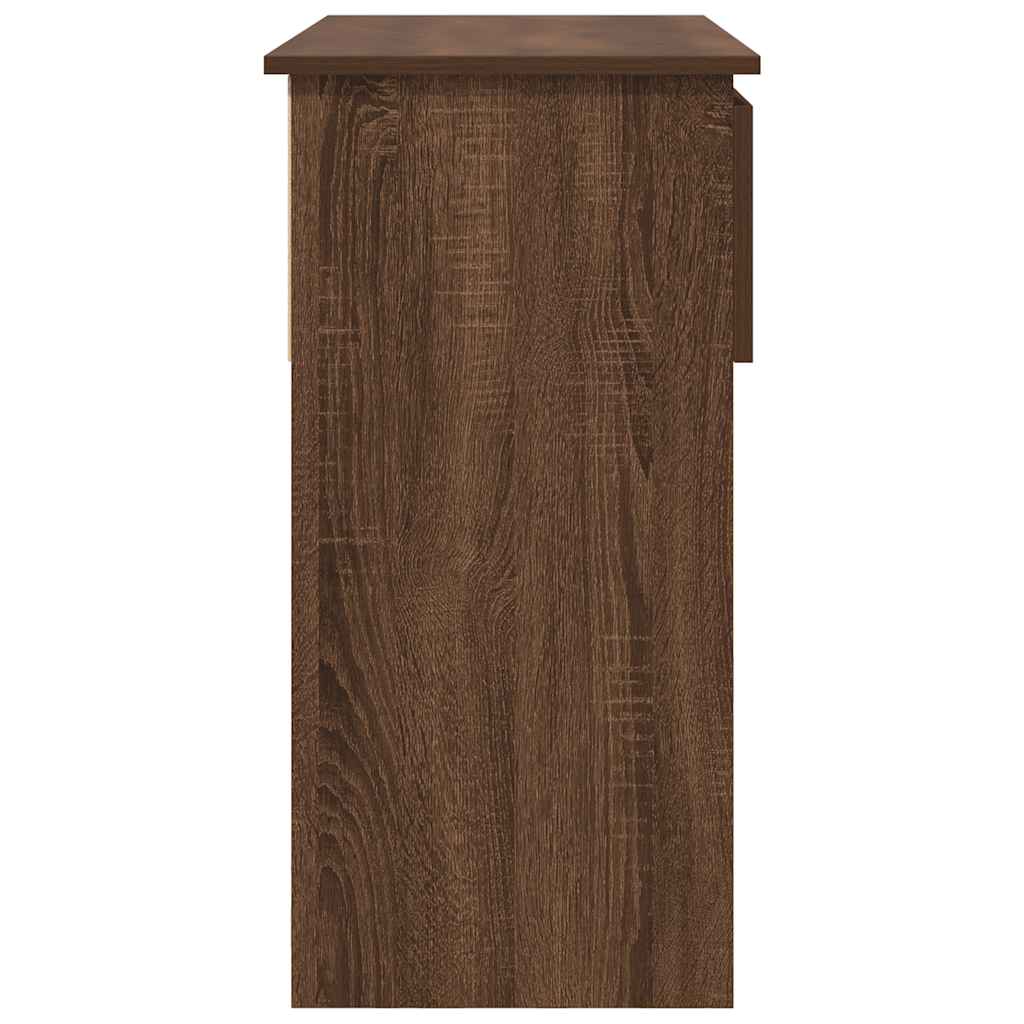 konsolbord med skuffer 85,5x38,5x74,5 cm brun egetræsfarve