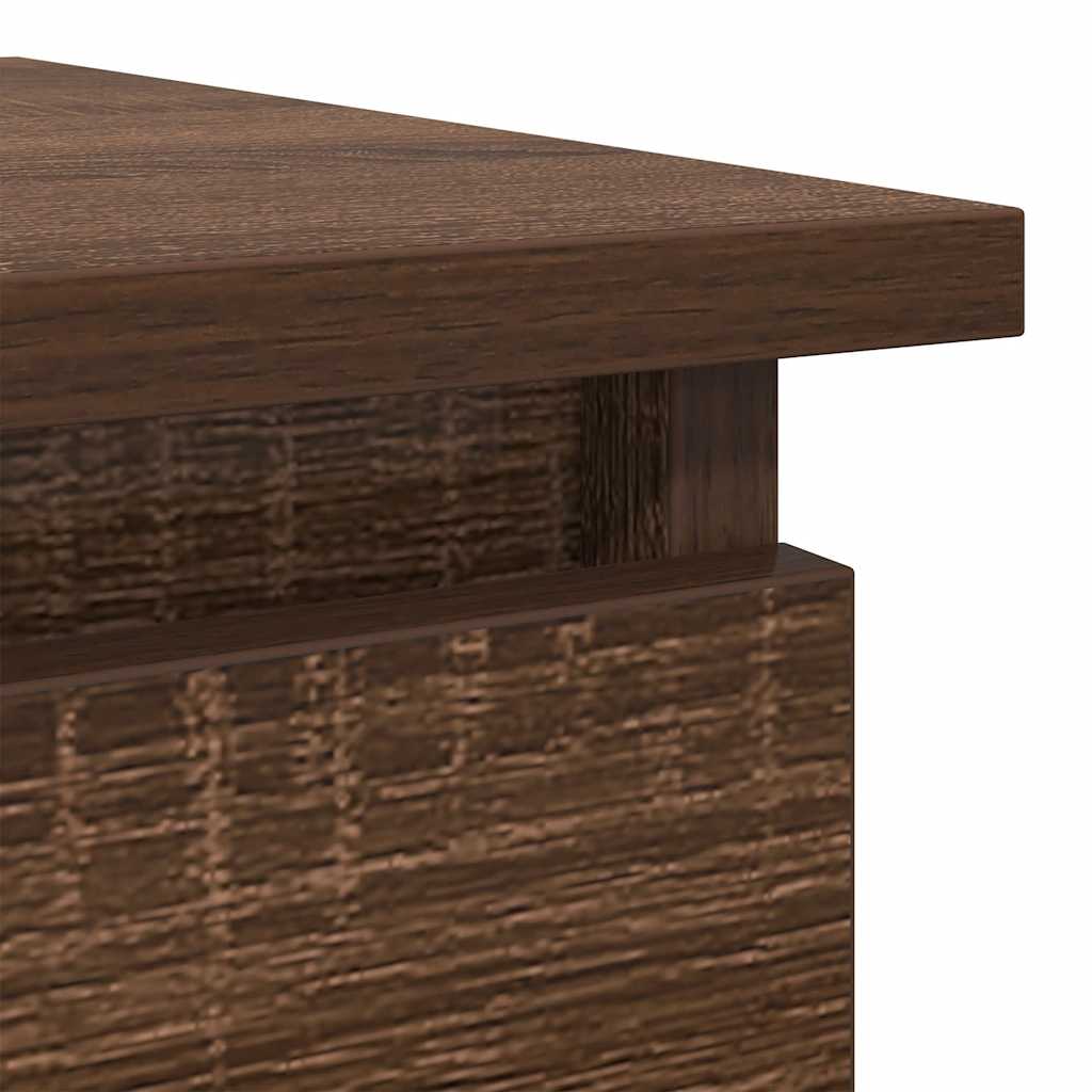 konsolbord med skuffer 85,5x38,5x74,5 cm brun egetræsfarve