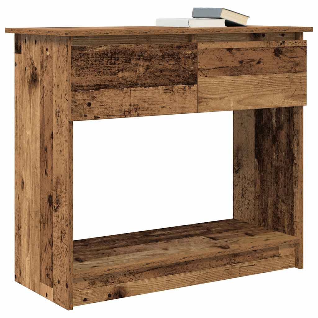 konsolbord med skuffer 85,5x38,5x74,5 cm gammelt træ-look