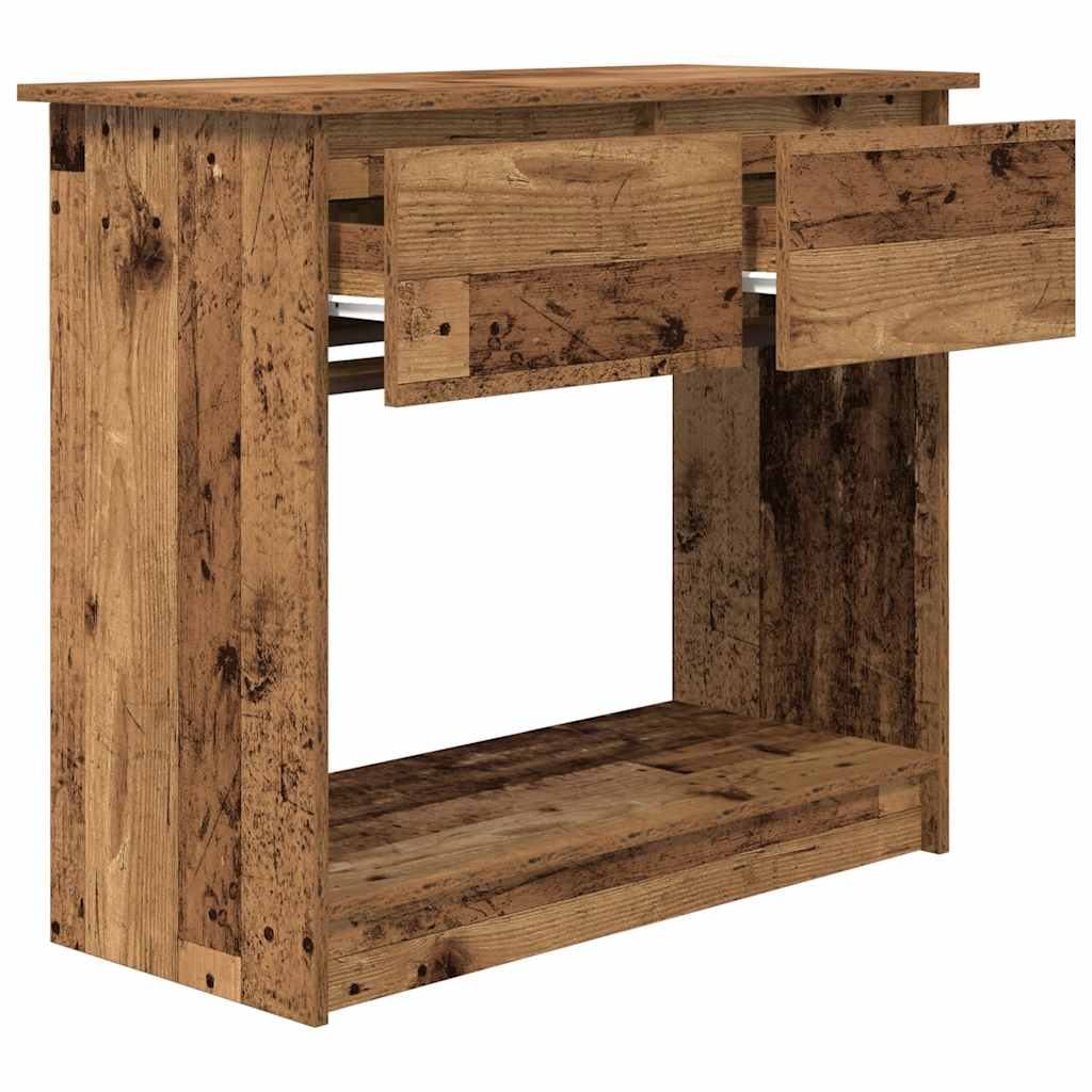 konsolbord med skuffer 85,5x38,5x74,5 cm gammelt træ-look