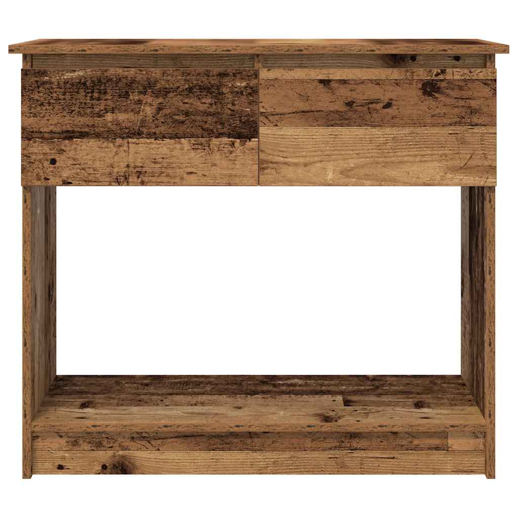 konsolbord med skuffer 85,5x38,5x74,5 cm gammelt træ-look
